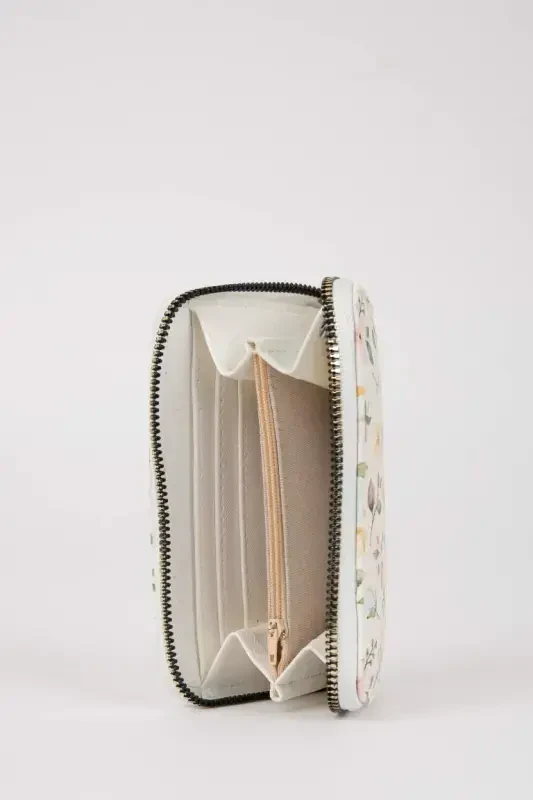 Women's Floral Faux Leather Wallet-Mix - 3