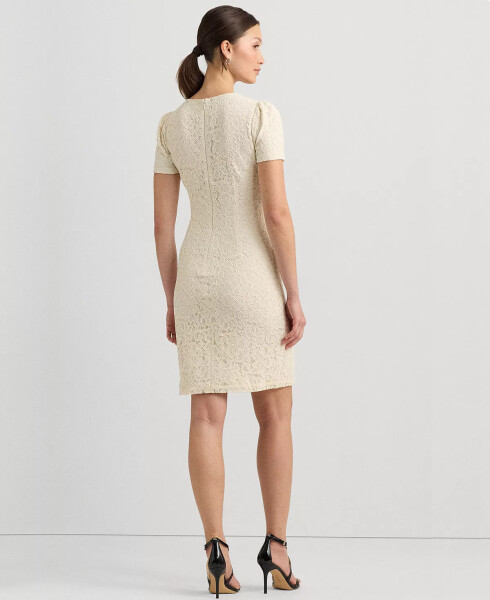 Women's Floral Lace Sheath Dress Winter Cream - 6