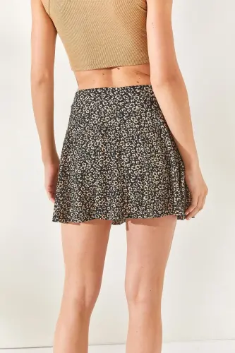 Women's Floral Mink Shorts Cashmere Skirt SET-19000 - 7