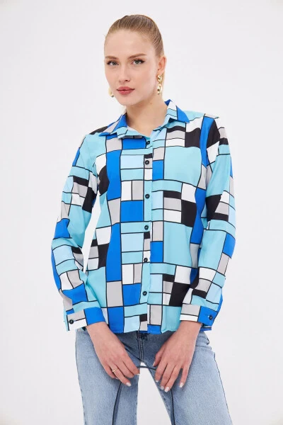 Women's Floral Print Long Sleeve Blouse ARM-25K001040 - 3