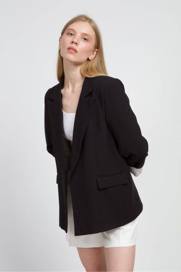 Women's Foldable Black Jacket - 2