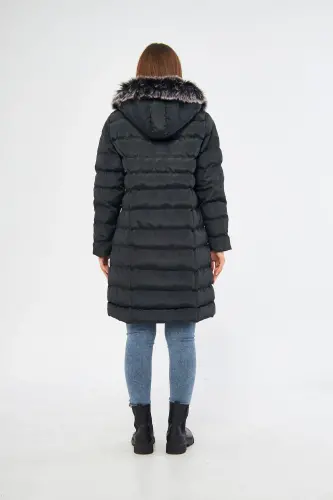 Women's Forest Green Puffer Long Coat Jacket Parka - Forest Green - 8