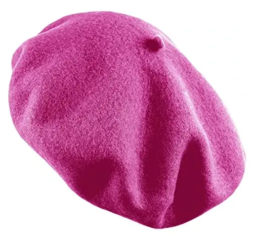Women's French Beret Hat Solid Color Plain Wool Classic Traditional Artist Cap - 2
