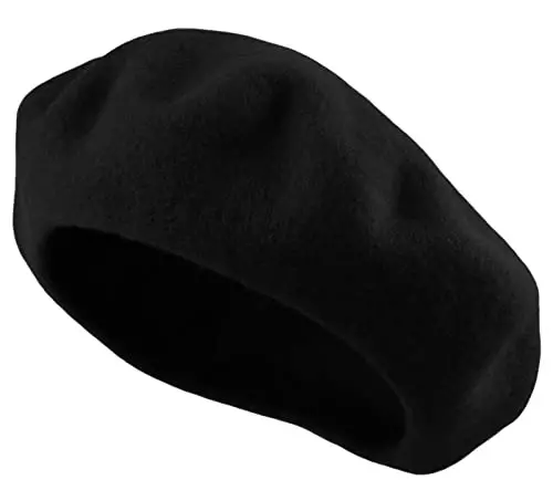 Women's French Beret Hat Solid Color Plain Wool Classic Traditional Artist Cap - 2