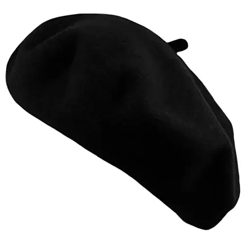 Women's French Beret Hat Solid Color Plain Wool Classic Traditional Artist Cap 