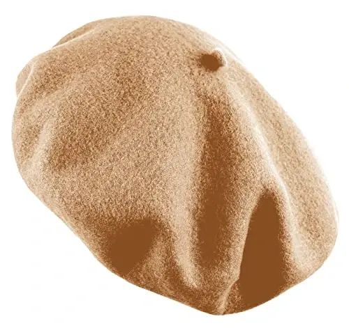 Women's French Beret Hat Solid Color Plain Wool Classic Traditional Artist Cap - 3