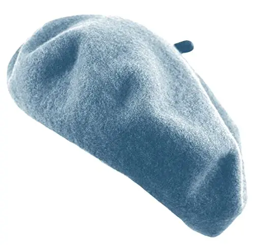 Women's French Beret Hat Solid Color Plain Wool Classic Traditional Artist Cap - 1