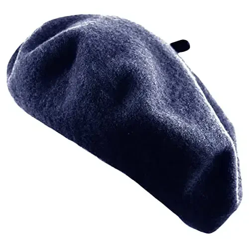 Women's French Beret Hat Solid Color Plain Wool Classic Traditional Artist Cap - WOMEN'S