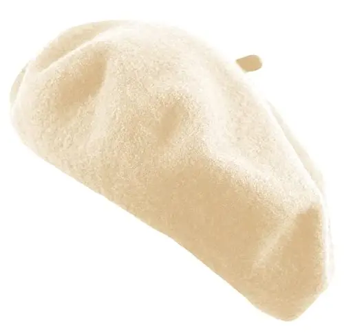 Women's French Beret Hat Solid Color Plain Wool Classic Traditional Artist Cap - WOMEN'S