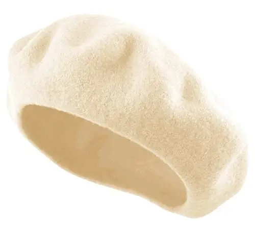 Women's French Beret Hat Solid Color Plain Wool Classic Traditional Artist Cap - 3