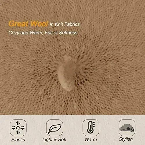 Women's French Beret Hat Solid Color Plain Wool Classic Traditional Artist Cap - 3