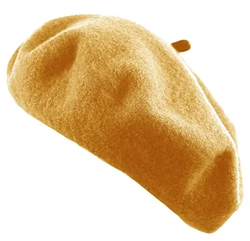Women's French Beret Hat Solid Color Plain Wool Classic Traditional Artist Cap 