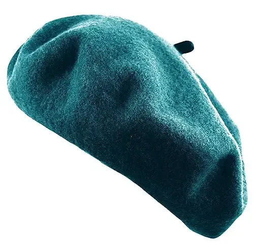 Women's French Beret Hat Solid Color Plain Wool Classic Traditional Artist Cap 