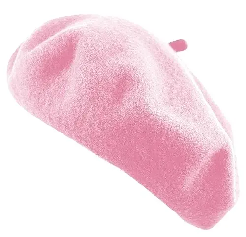 Women's French Beret Hat Solid Color Plain Wool Classic Traditional Artist Cap - 1