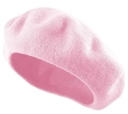 Women's French Beret Hat Solid Color Plain Wool Classic Traditional Artist Cap - WOMEN'S (1)