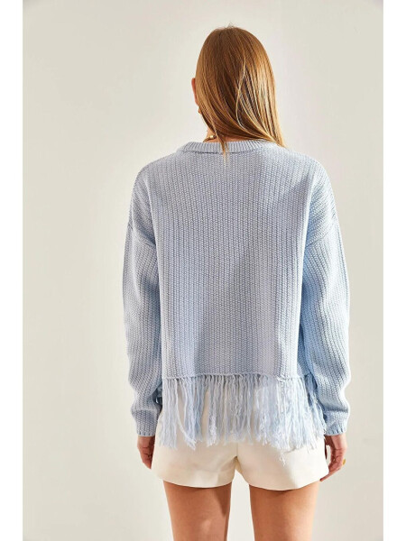 Women's Fringe Trimmed Knit Sweater - 8