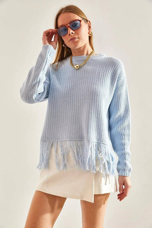 Women's Fringe Trimmed Knit Sweater - 9