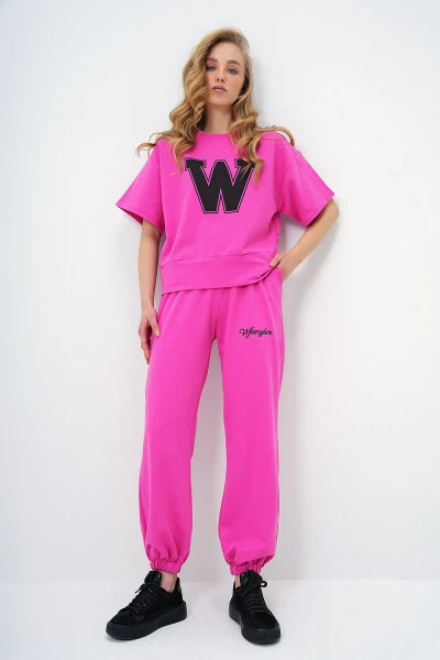 Women's Fuchsia W Printed Tracksuit ALC-X5889 - TREND ALAÇATI STILI (1)