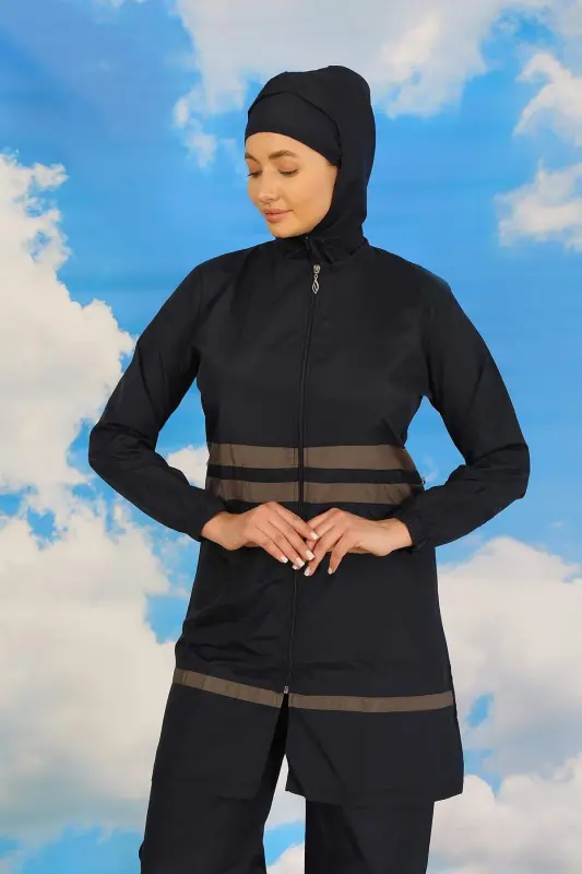 Women's Full Cover Swimsuit Navy 31061 - BÜYÜKBEDENIZ