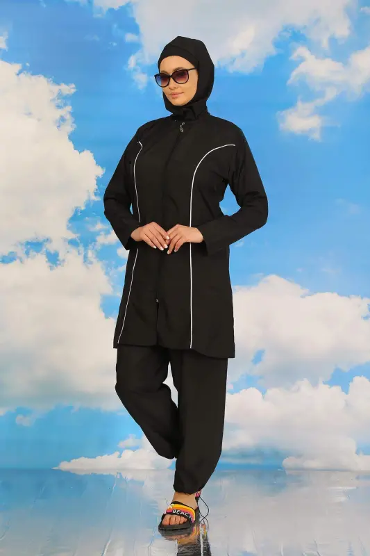 Women's Full Coverage Black Swimsuit 31060 - 6