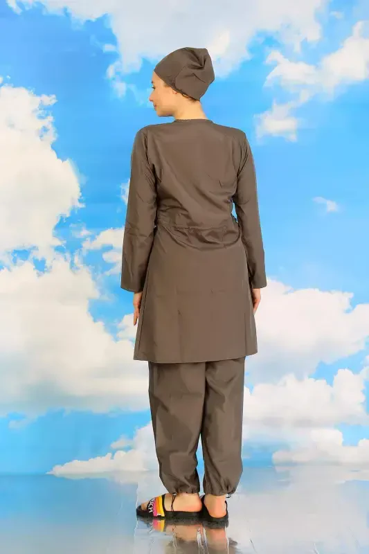 Women's Full Covering Swimsuit in Gray 31060 - 3