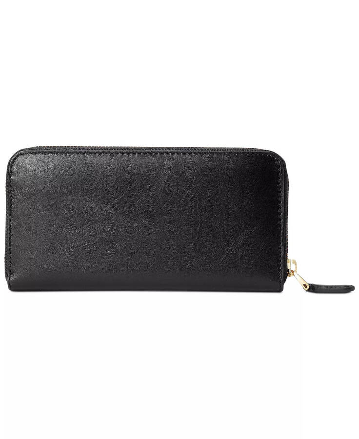 Women's Full-Grain Leather Large Zip Continental Wallet Black - 2