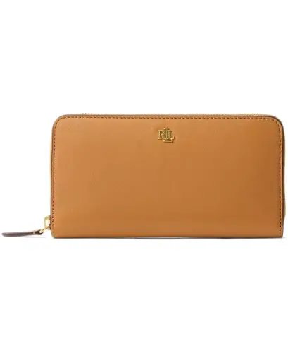 Women's Full-Grain Leather Large Zip Continental Wallet - Caramel - 1