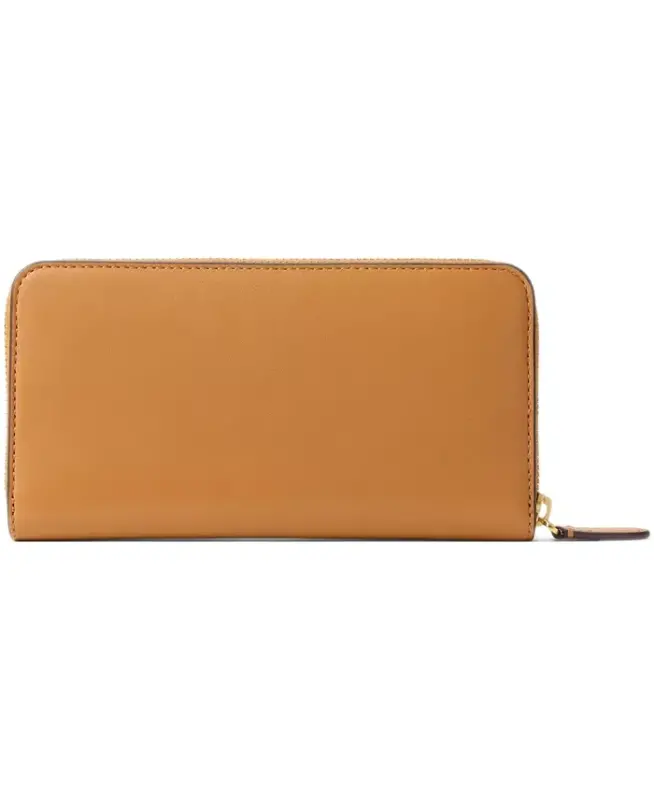 Women's Full-Grain Leather Large Zip Continental Wallet - Caramel - 2