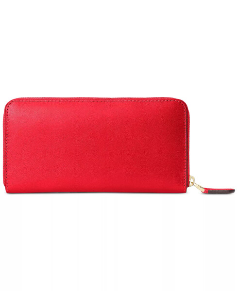 Women's Full-Grain Leather Large Zip Continental Wallet Red - 2