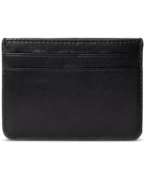 Women's Full-Grain Leather Small Slim Card Case Black - 2