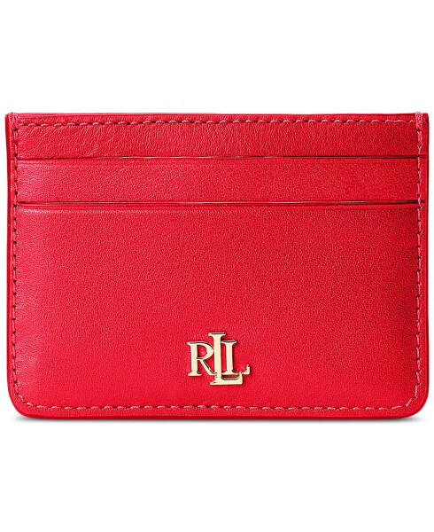 Women's Full-Grain Leather Small Slim Card Case Red - 1