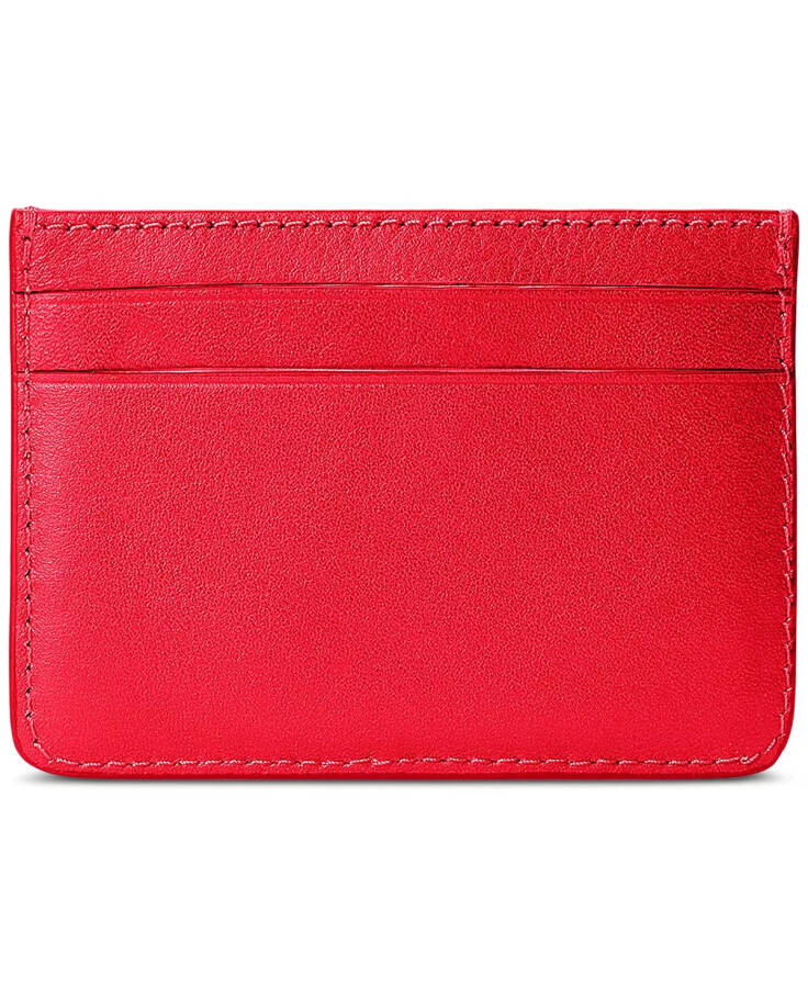 Women's Full-Grain Leather Small Slim Card Case Red - 2