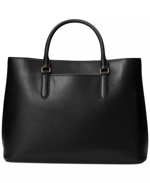 Women's Full-Grain Smooth Leather Large Marcy Satchel Black - 4