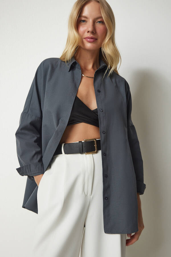 Women's Fume Oversize Long Basic Shirt DD00842 - 1