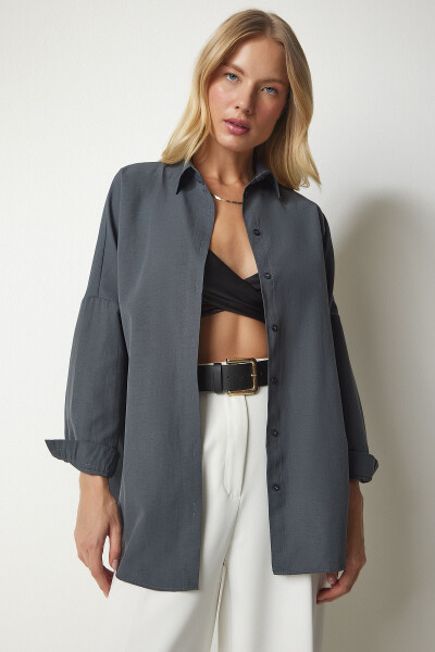 Women's Fume Oversize Long Basic Shirt DD00842 - 3