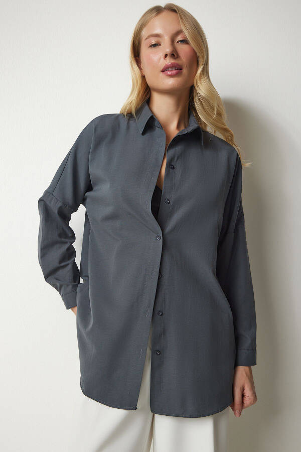 Women's Fume Oversize Long Basic Shirt DD00842 - 4