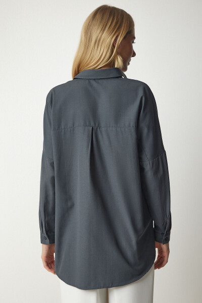 Women's Fume Oversize Long Basic Shirt DD00842 - 6