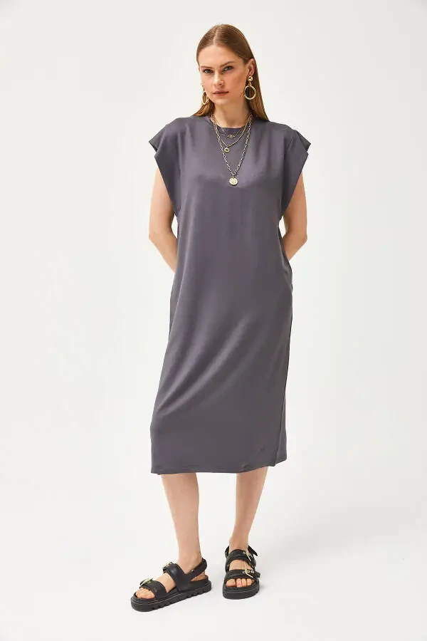 Women's Fume Underarm Split Back Crystal Dress ELB-19002085 - 2