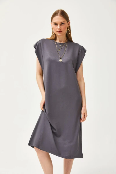 Women's Fume Underarm Split Back Crystal Dress ELB-19002085 - 4