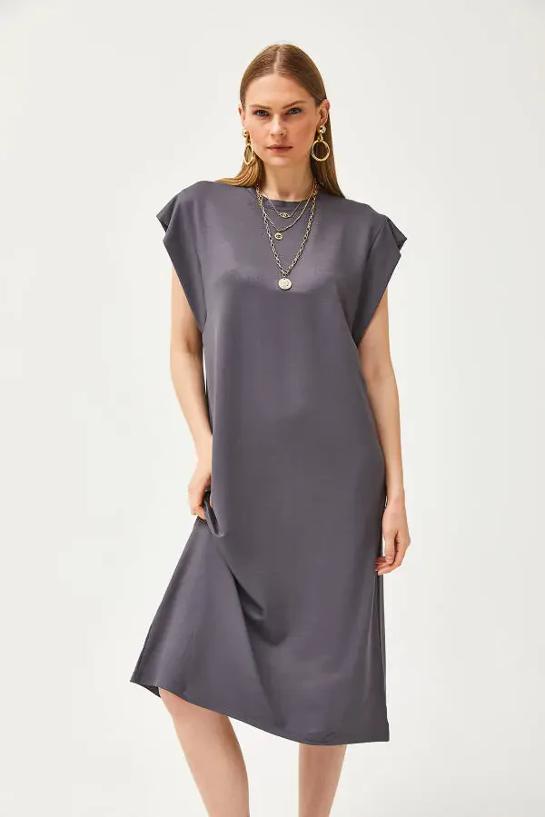 Women's Fume Underarm Split Back Crystal Dress ELB-19002085 - 4