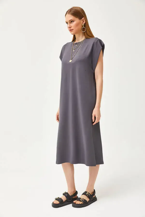 Women's Fume Underarm Split Back Crystal Dress ELB-19002085 - 5