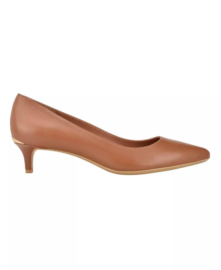 Women's Gabrianna Pointed Toe Kitten Heel Pumps Cognac Leather - 2