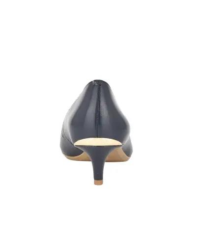 Women's Gabrianna Pointed Toe Kitten Heel Pumps-Navy Leather - 3