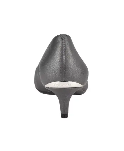 Women's Gabrianna Pointed Toe Kitten Heel Pumps-Steel Leather - 3