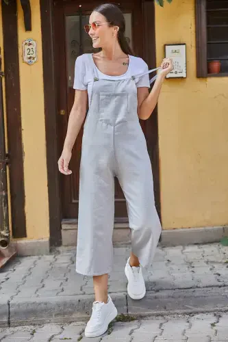 Women's Gardener Overalls ARM-20K001117-Light Gray - 1