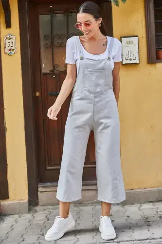 Women's Gardener Overalls ARM-20K001117-Light Gray - 2