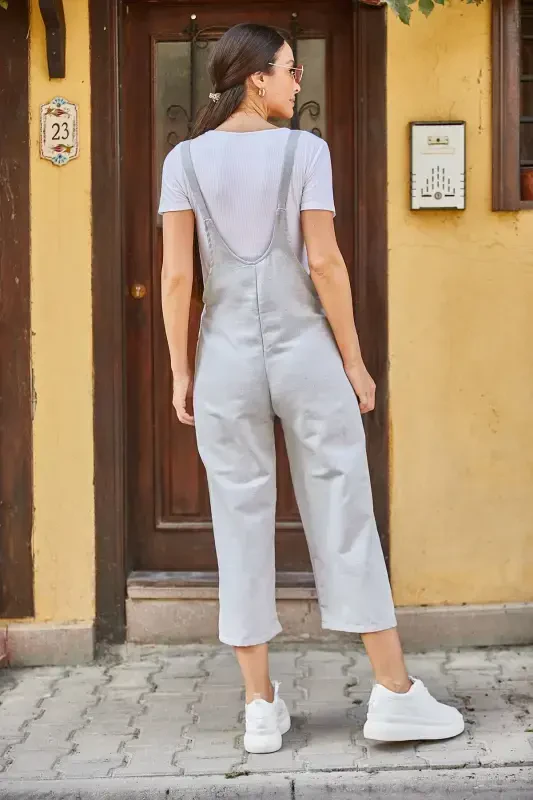 Women's Gardener Overalls ARM-20K001117-Light Gray - 3