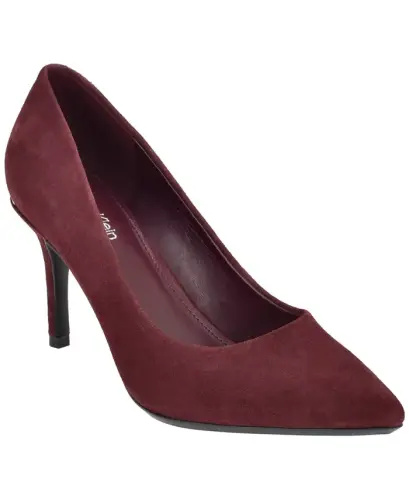 Women's Gayle Classic Pointed Toe Stiletto Pumps - Merlot Suede - 1