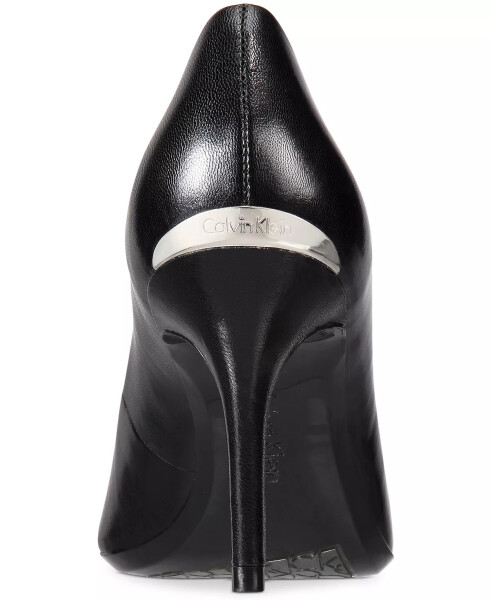 Women's Gayle Pointy Toe Classic Pumps Black Leather - 3