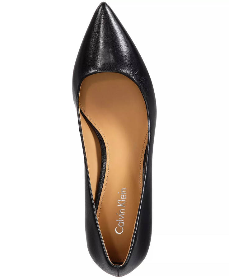 Women's Gayle Pointy Toe Classic Pumps Black Leather - 4